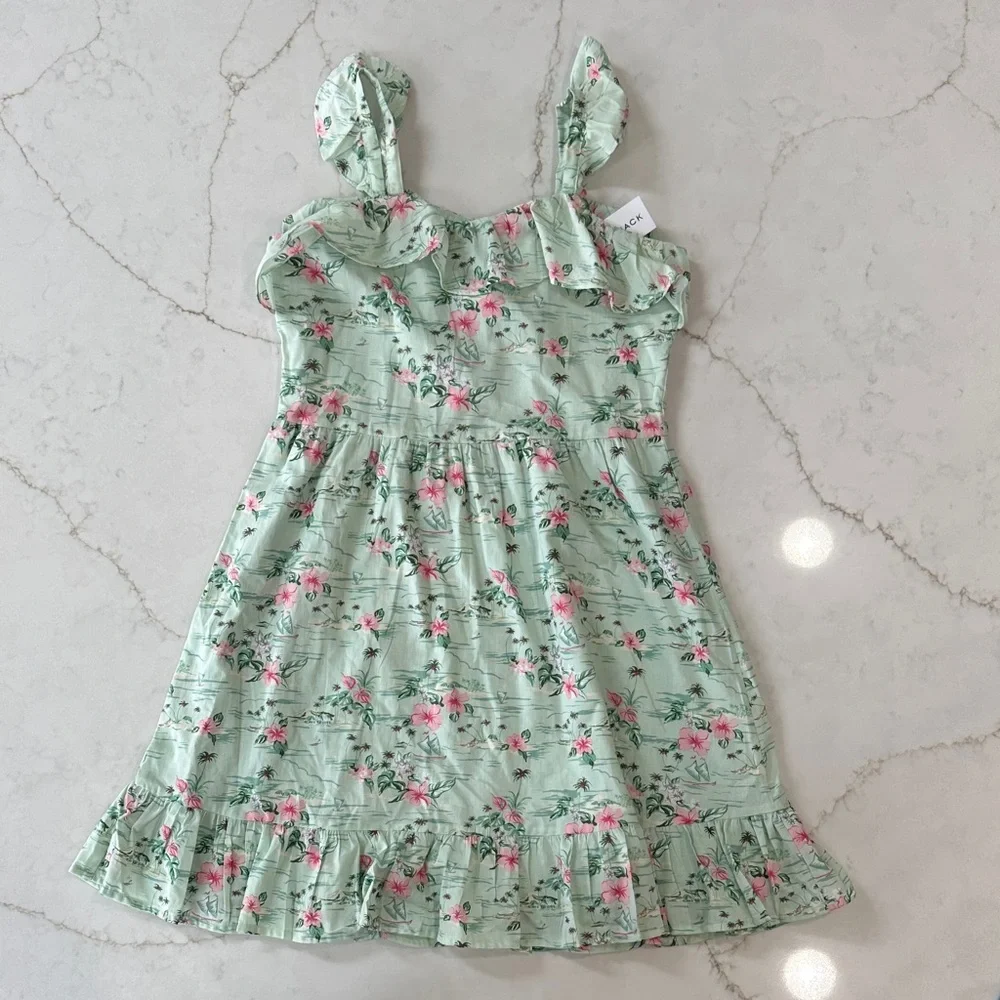 Janie and Jack Green Floral Casual Dress - Picture 1 of 2